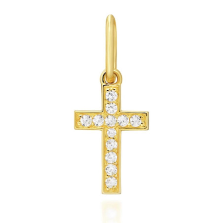 Gold cross, stones, zircons, 333 W3.3020 | GoldJewellery