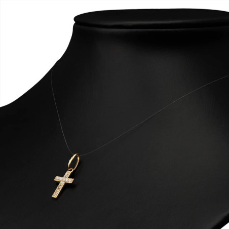 Gold cross, stones, zircons, 333 W3.3020 | GoldJewellery