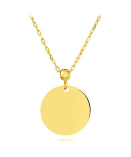 14k Gold Disc Pendant Necklace with Zirconia – Elegant Women’s Jewellery