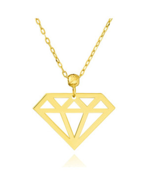 14k Gold Necklace with Geometric Diamond Pendant – Elegant Women’s Jewellery