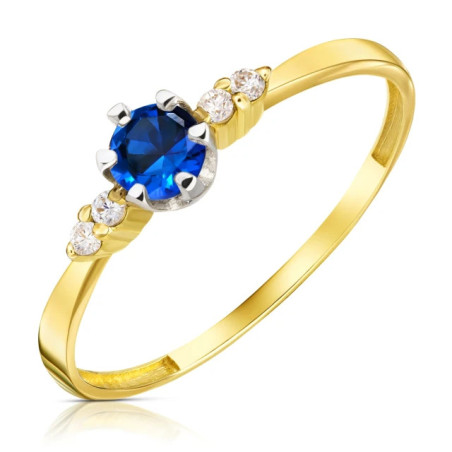 Engagement gold ring sapphire stone 375 P3.1556Vn | GoldJewellery