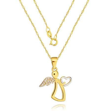 Gold pendant Angel with heart W3.2486 | GoldJewellery