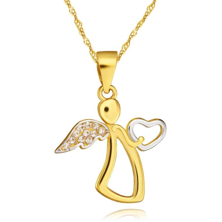 Gold pendant Angel with heart W3.2486 | GoldJewellery