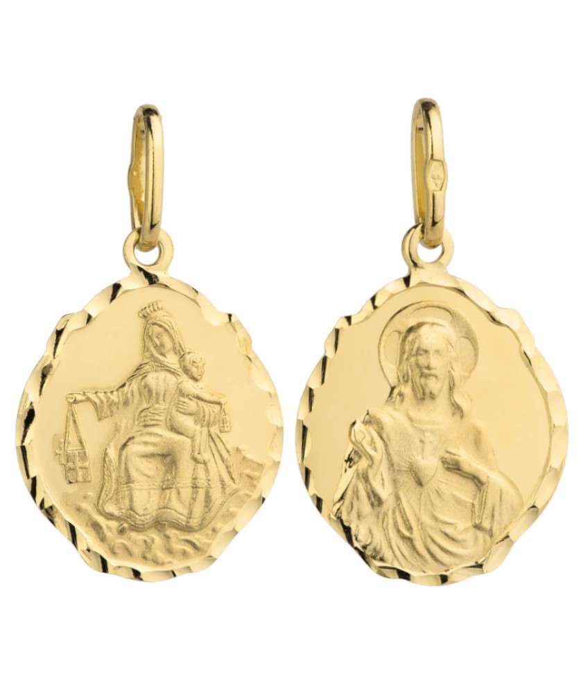 Large scapular medal 14k gold