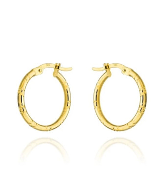 Gold hoop earrings with notches