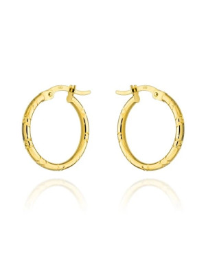 Gold hoop earrings with notches