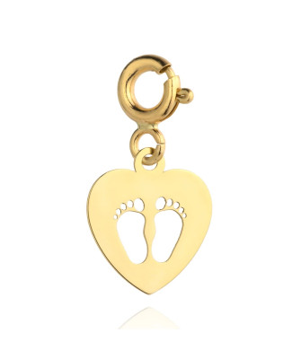 Footprint charms in heart