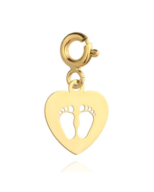 Footprint charms in heart
