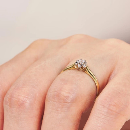 Ring with zircon, gold 333 | GoldJewellery