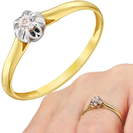Ring with zircon, gold 333 | GoldJewellery