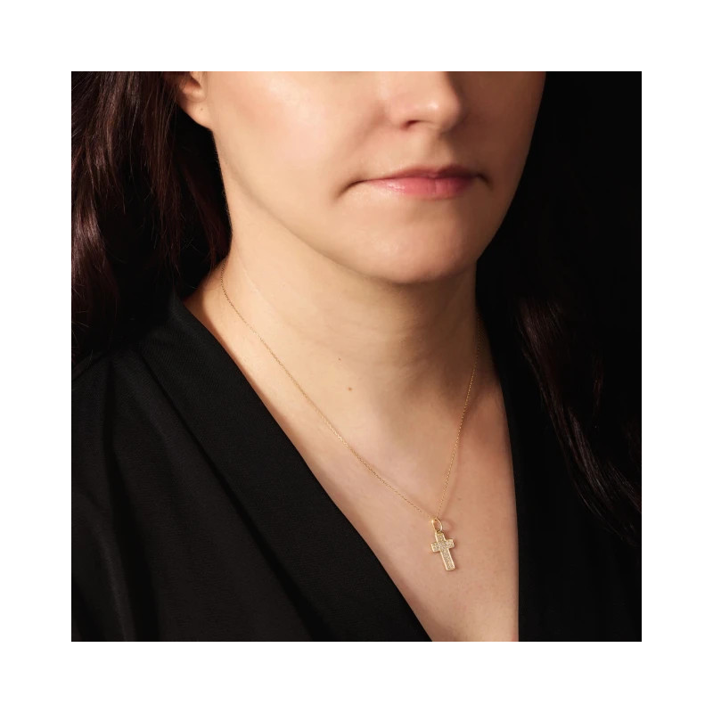 Beautiful cross with white stones W3.3021| GoldJewellery