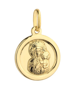 Medal Mother of God of Częstochowa gold circle 14k próba