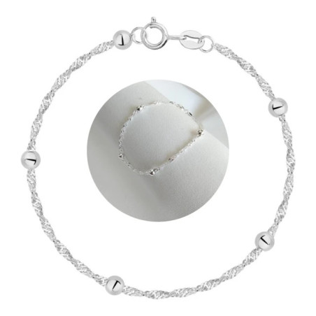 Silver ECG bracelet lifeline SB38 | GoldJewellery