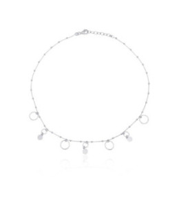 Silver Necklace Circles 925 – Modern Rhodium-Plated Necklace for Women