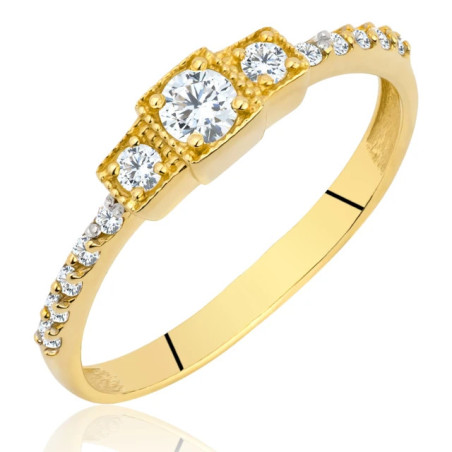 Engagement ring with cubic zirconia 585 | GoldJewellery