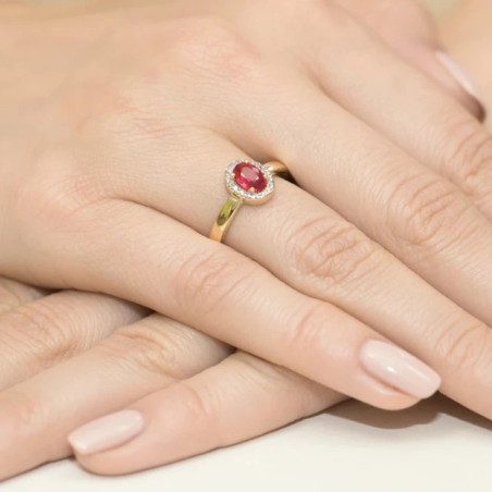 Gold ring with diamond EY-330 ruby ​​| GoldJewellery