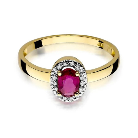 Gold ring with diamond EY-330 ruby ​​| GoldJewellery