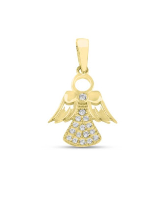 Golden Angel pendant studded with zircons