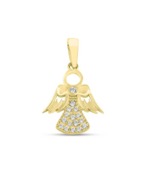 Golden Angel pendant studded with zircons