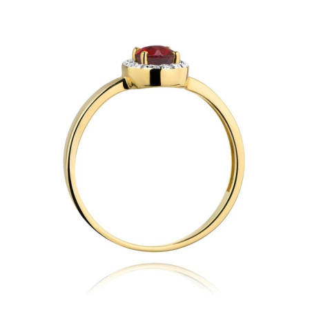Gold ring with diamond EY-330 ruby ​​| GoldJewellery