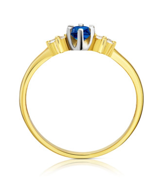 Sapphire stone gold engagement ring