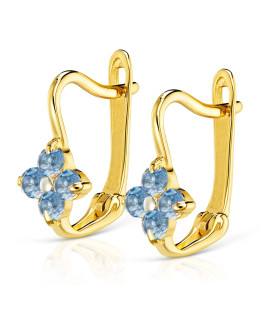 Flower earrings for communion blue 8k test