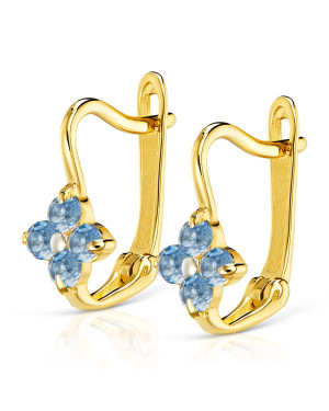 Flower earrings for communion blue 8k test