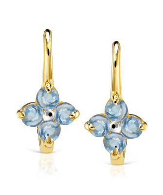 Flower earrings for communion blue 8k test