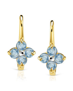 Flower earrings for communion blue 8k test