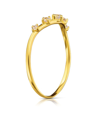 8ct Gold Wave Cubic Zirconia Ring