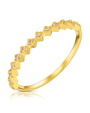 Gold ring with stones 8k