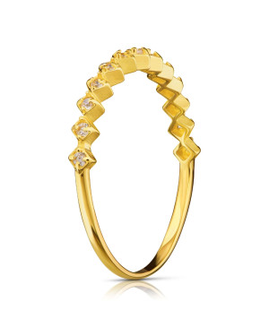 Delicate 8k Gold Ring with White Zirconia Stones