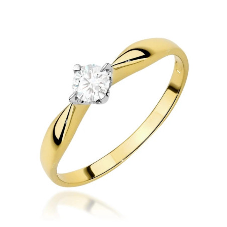 Gold ring with a diamond 0.30ct, certificate