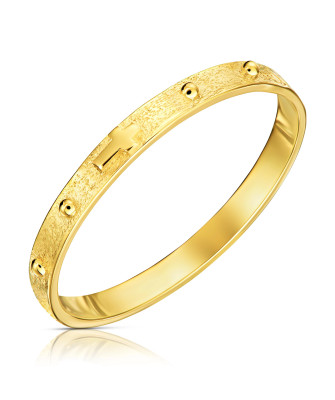 Gold rosary ring 8k