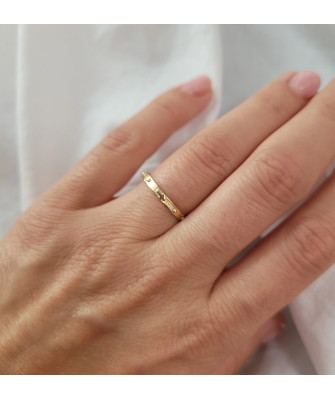 Gold rosary ring 8k
