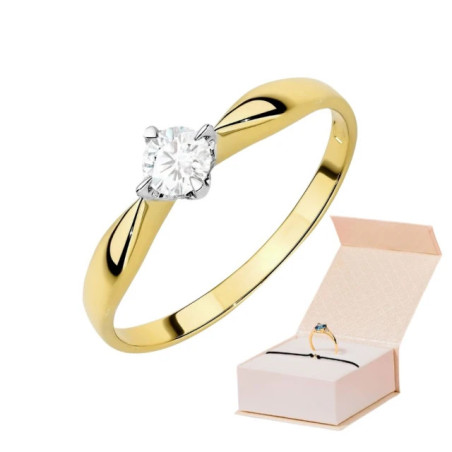 Gold ring with a diamond 0.30ct, certificate