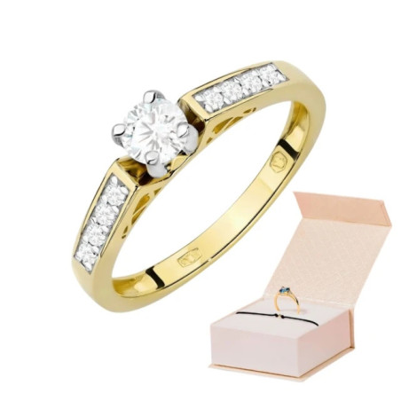 Gold ring with a diamond 0.30ct, certificate