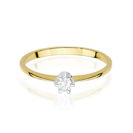 Gold ring with a diamond 0.30ct, certificate