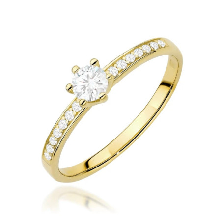 Gold ring with a diamond 0.30ct, certificate