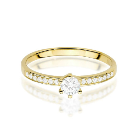 Gold ring with a diamond 0.30ct, certificate