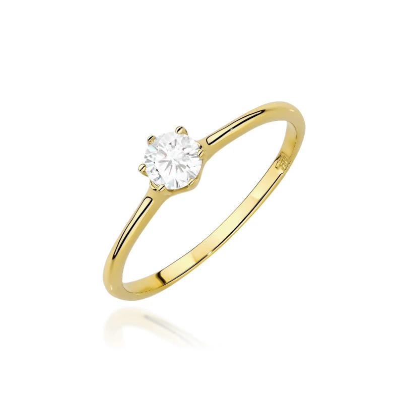 Gold ring with a diamond 0.30ct, certificate Gold ring with a diamond 0.30ct, certificate
