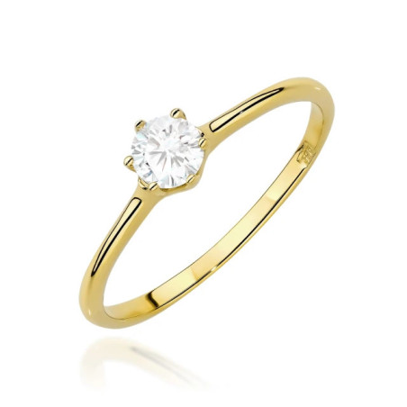 Gold ring with a diamond 0.30ct, certificate