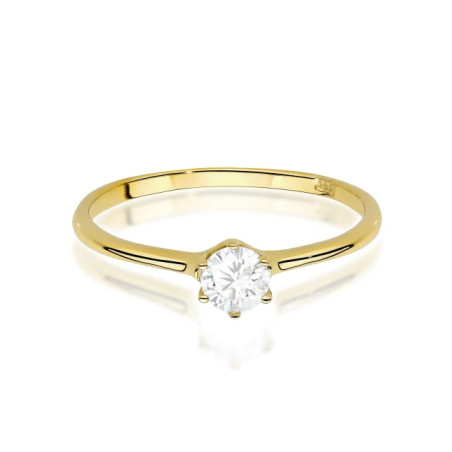 Gold ring with a diamond 0.30ct, certificate