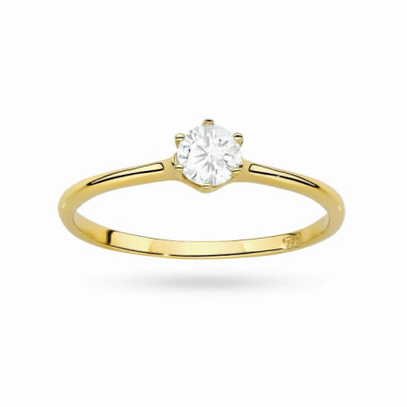 Gold ring with a diamond 0.30ct, certificate