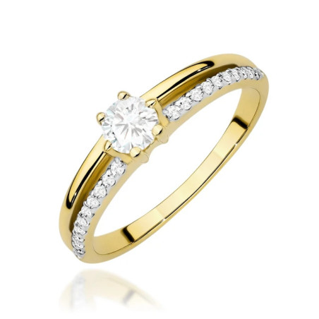 Gold ring with a diamond 0.30ct, certificate