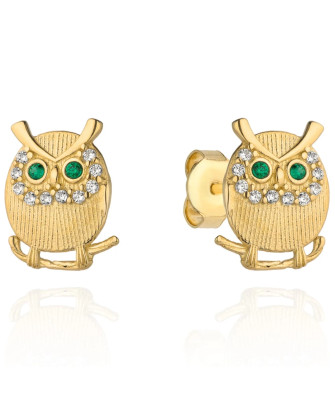 Gold owl earrings