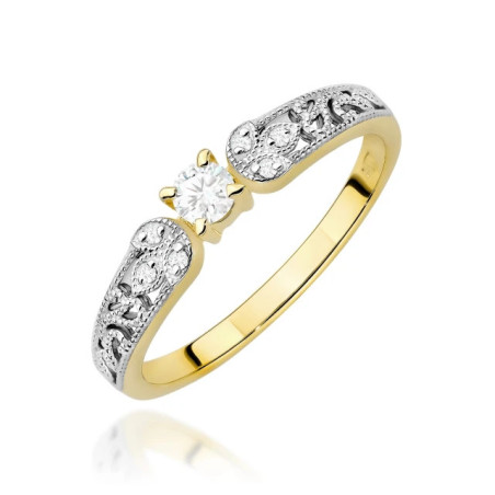 Gold ring with a diamond 0.30ct, certificate
