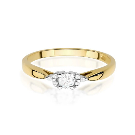 Gold ring with a diamond 0.30ct, certificate
