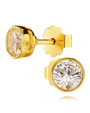 Delicate gold earrings with zirconia