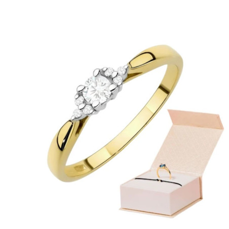 Gold ring with a diamond 0.30ct, certificate